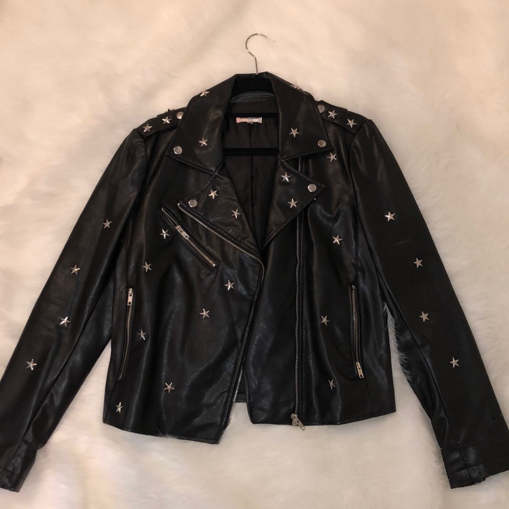 Sunset + Spring Star studded leather jacket